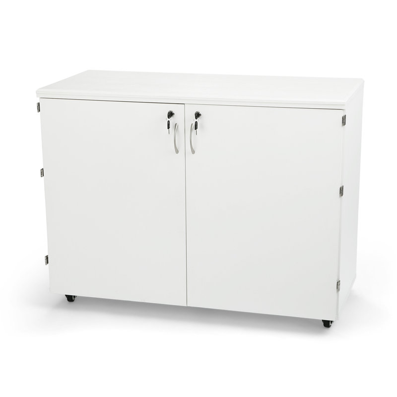 White Ash Portable Sewing and Craft Storage Cabinet with 9 Drawers