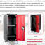 Chariot de charge pour 16 ordinateurs portables et, acier noir, multiprise, gestion des câbles, ventilé, ordinateur portable mobile Classroom Bay, tablette, noir, portes verrouillables intégrées, utilisation