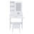 Compact Vanity Table With Mirror, Adjustable LED Lights, Power Outlet, Hairdryer Holder & Stool For Small Bedrooms-1401855517