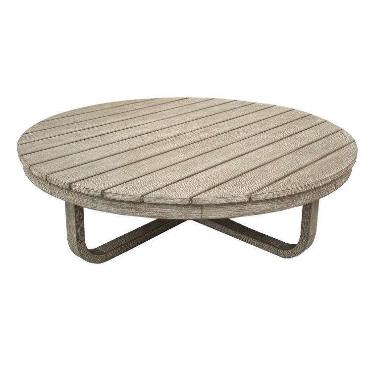 Gracie Oaks Acacia Wood 44 Inch Round Coffee Table | Wayfair