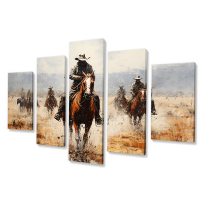 Western Dust And Grit II - Western Canvas Wall Art - 5 Panels