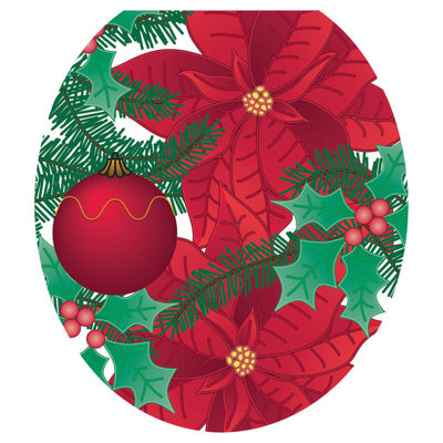 Décalcomanie de siège de toilette Holiday Poinsettia - housse en vinyle Classic