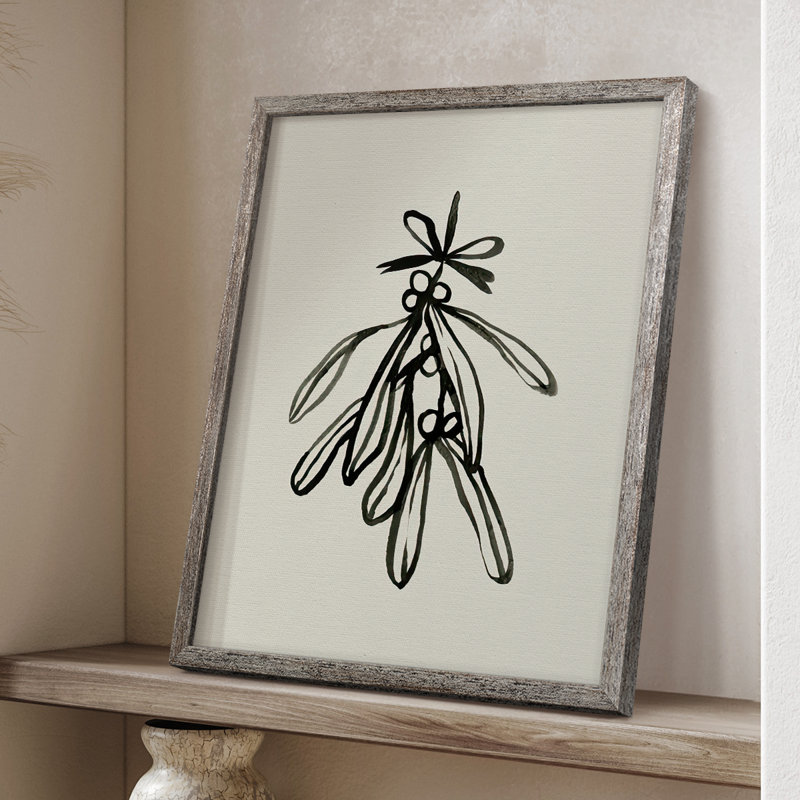 «Mistletoe S croquis avec arcs II», reproduction encadrée - bois massif, H 11 po x l 9 po