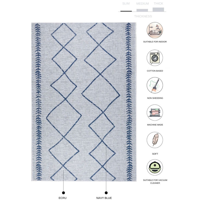 Marquas Geometric Indoor Rug, Rectangle 4' x 5'11"