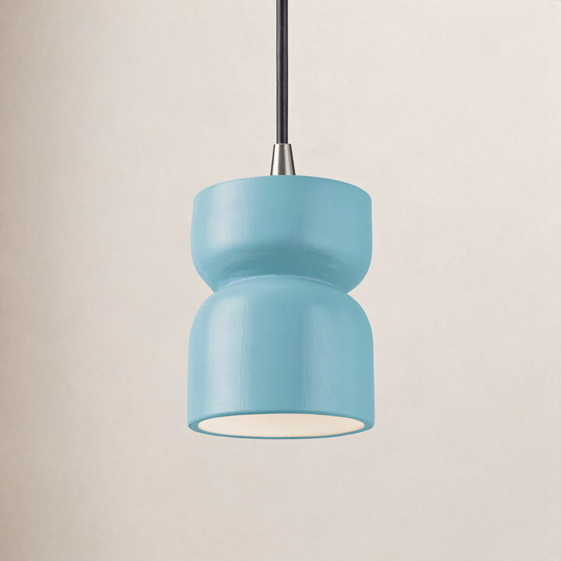 Luminaire suspendu en sablier Leni, Reflet de piscine, Nickel brossé