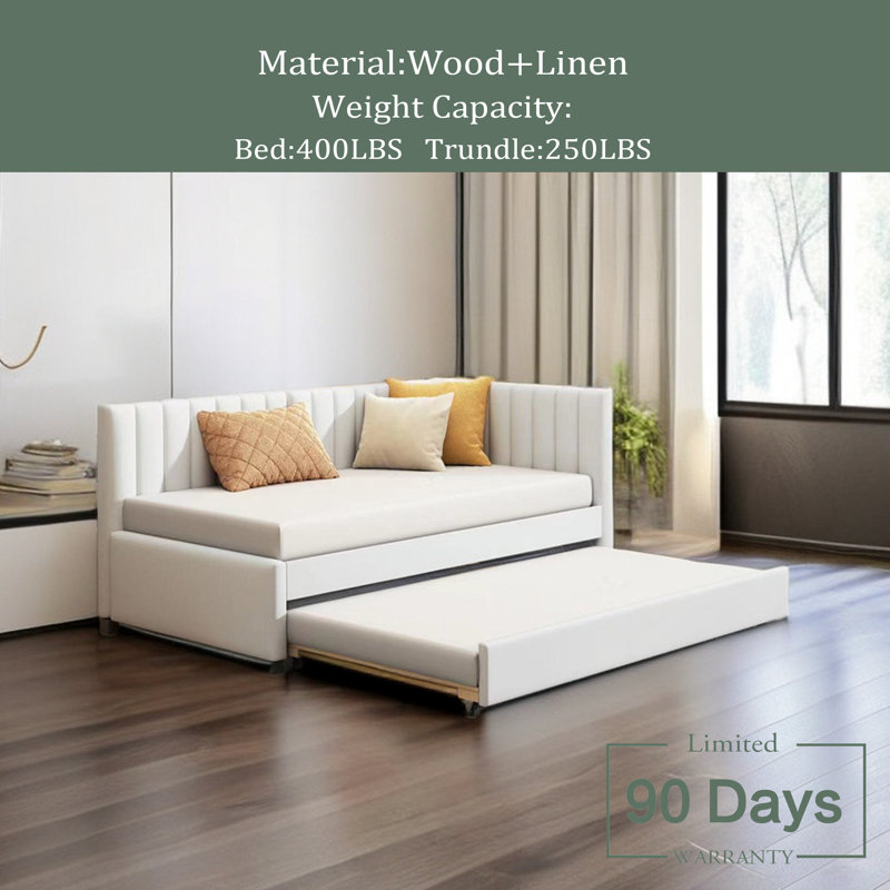 Kwamel Upholstered Daybed, Beige