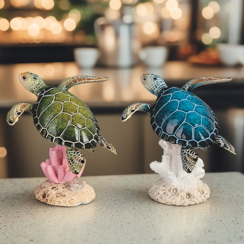 Ensemble de 2 figurines de tortues de mer de 3 po
