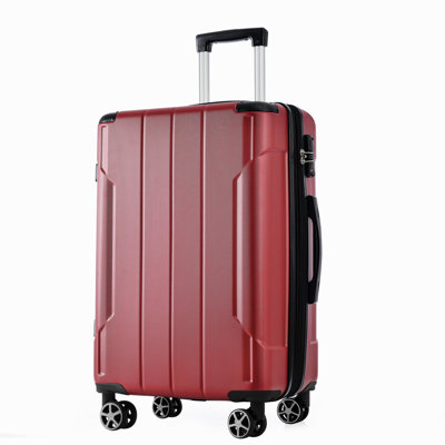 Hardshell Luggage, Lightweight Durable ABS Suitcases With Double Wheels, Expandable 28-Inch Checked Luggage 28" (Red)