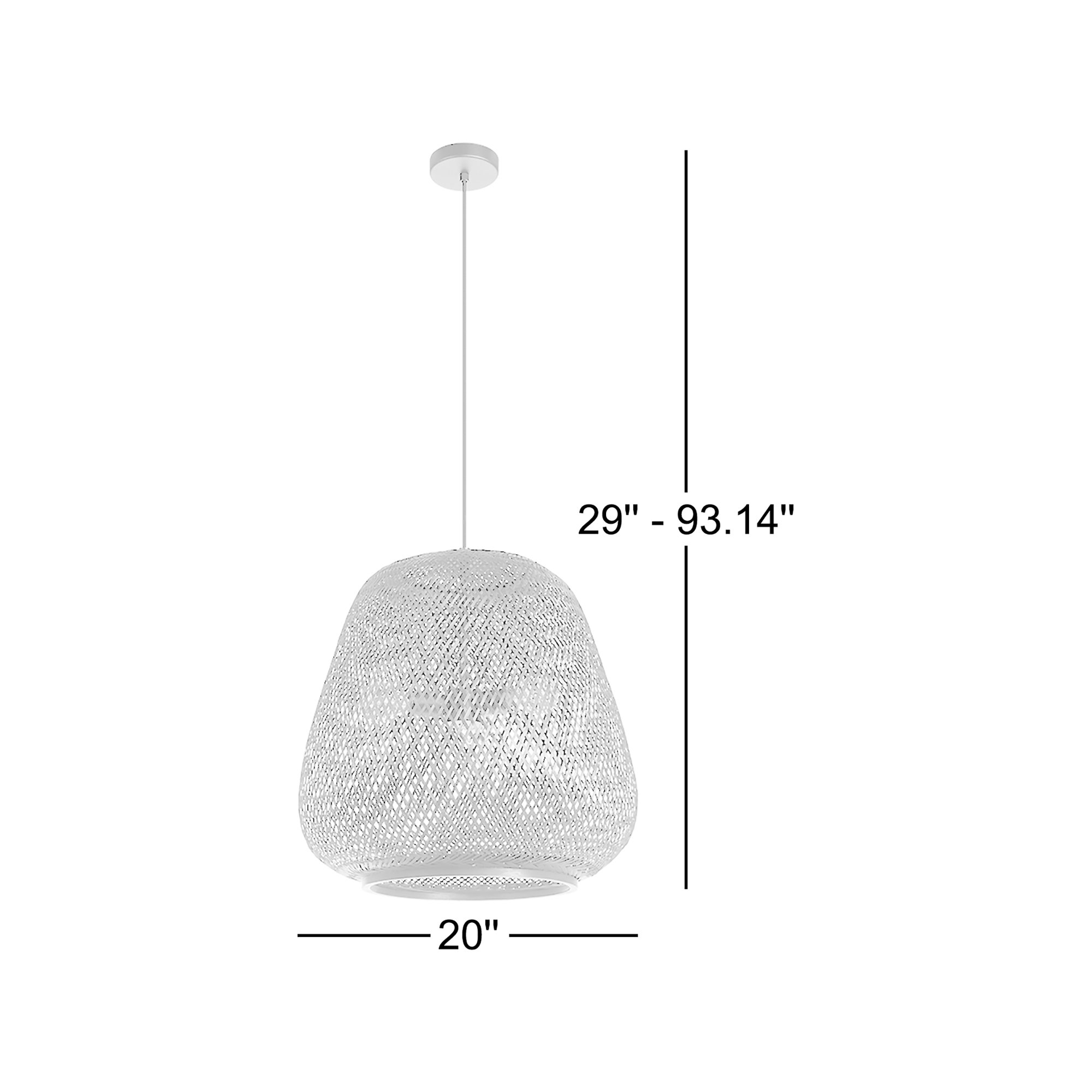Galvin Bamboo Dimmable Pendant, Black, 3
