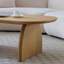 Table basse moderne en bois massif minimaliste, table basse de salon ovale, table d'appoint à base courbée créative-4598311