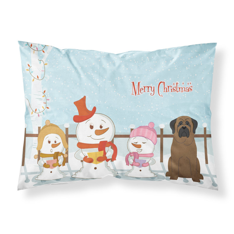 Taie d'oreiller Merry Christmas Merry Christmas, Bullmastiff et choristes