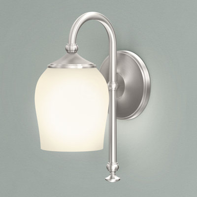 Luminaire en verre givré à 1 lumière Tavern | Éclairage mural simple pour meuble-lavabo