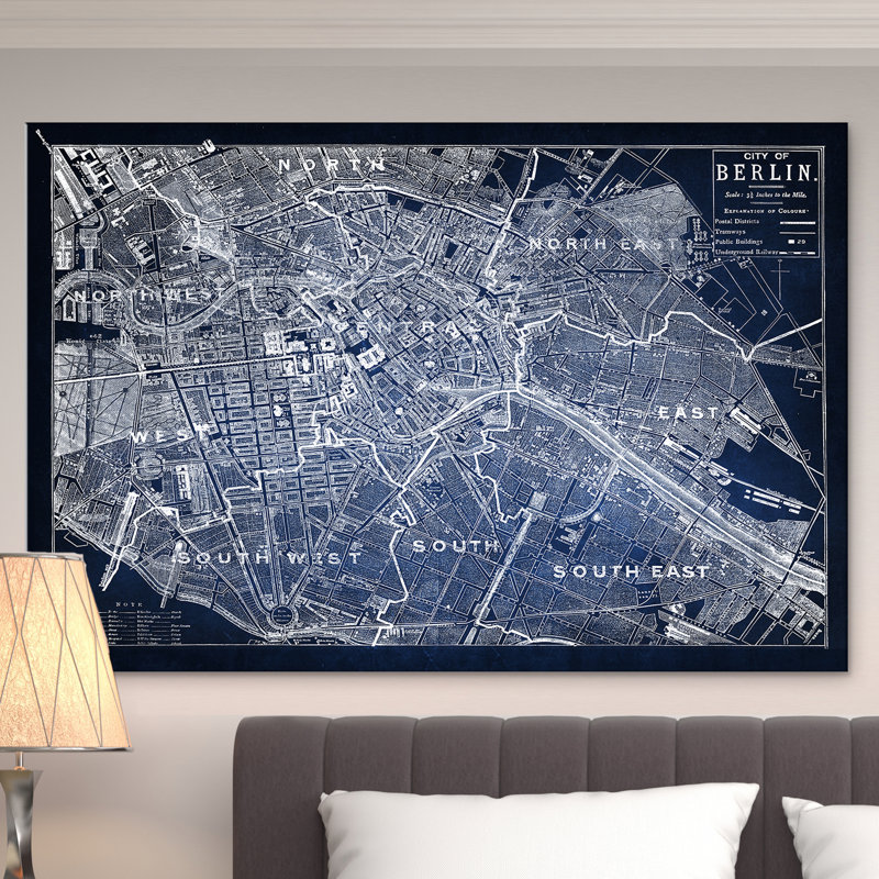 " Berlin Sketch Map ", 30" H x 40" W x 1.5" D