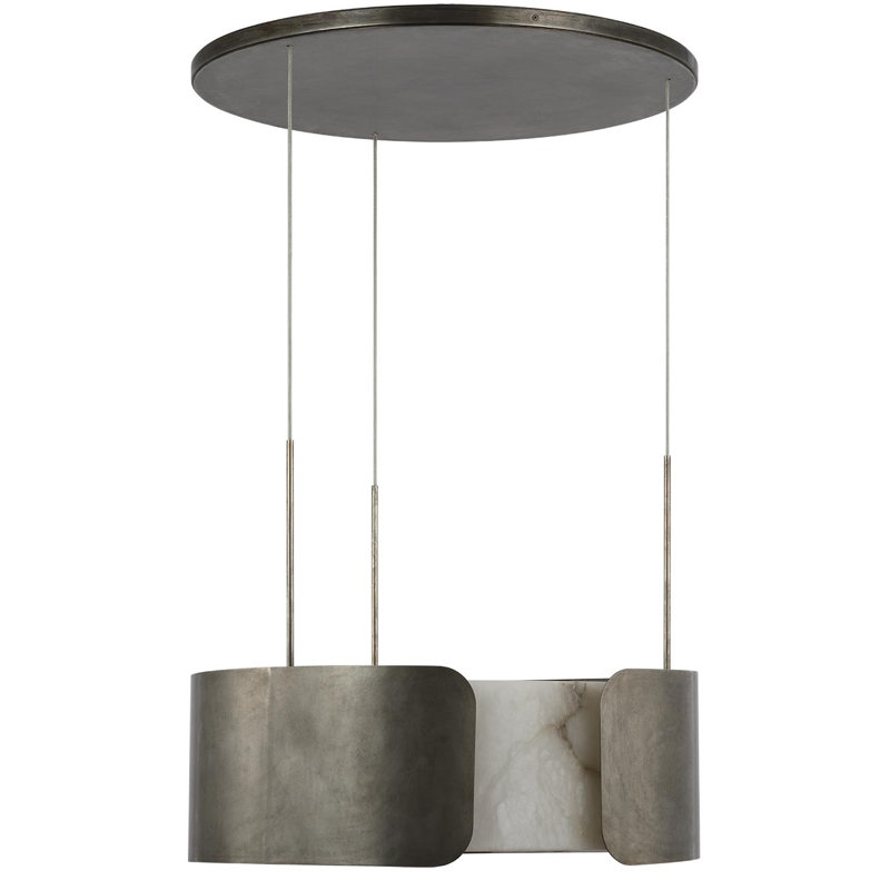 Anne-Marie Barton Armise 28" Drum Chandelier, Mottled Pewter
