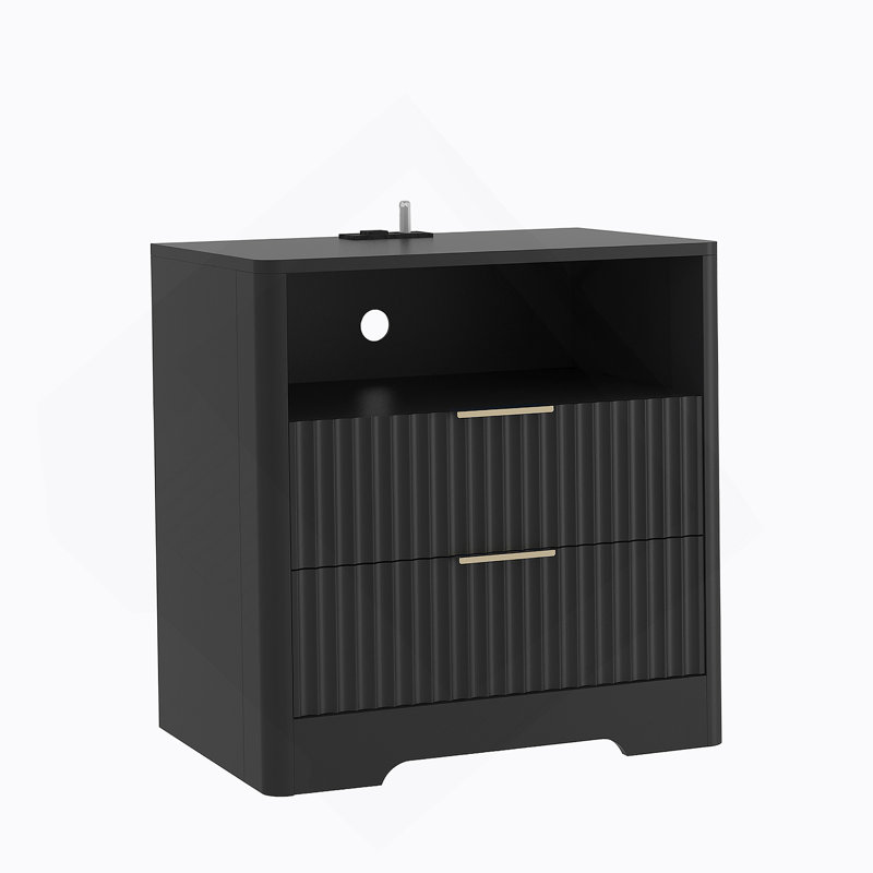 Table de chevet avec station de charge, table de chevet intelligente avec veilleuse, table de chevet avec armoire de rangement pour la chambre à coucher