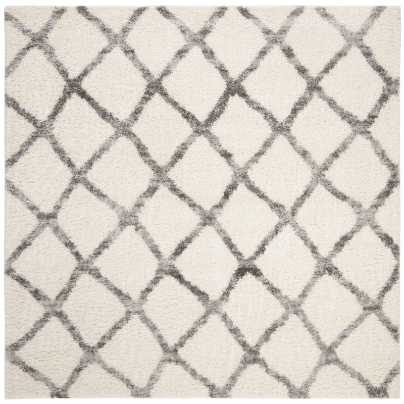 Nowakowski Shag 200 Performance Geometric Rug, Square 3'3"