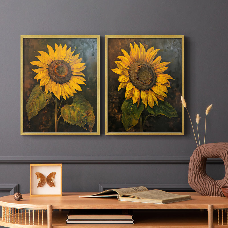 «FLORAL Series CDXCIV», reproduction encadrée de qualité supérieure - prête à être accrochée - aucun clou requis - aucun clou requis