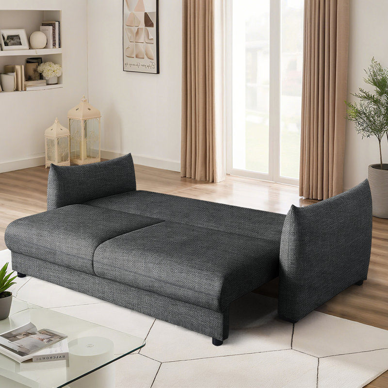 Bronte 3 Seater Fabric Sofa Bed, Grey
