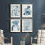 «Watercolor Blue Polygon» - Ensemble de 4 reproductions de cadres photo simples-97762655-97762658