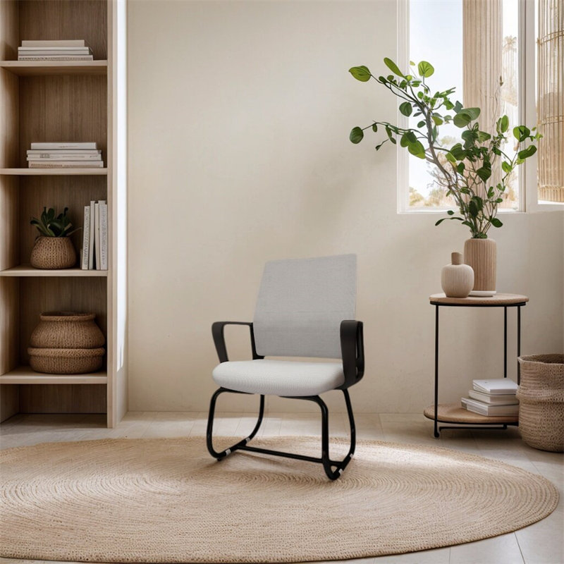 Chaise de bureau ergonomique avec support lombaire et dossier en filet respirant - parfaite pour la maison et le travail (pieds épais - noir et gris)