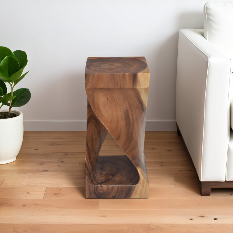 Cinderford Solid Wood End Table, 25" H x 12" W x 12" D, Brown