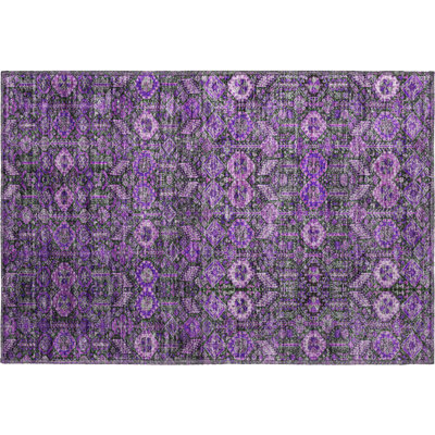 Premium Machine Washable Cerrito AMF574 Purple Rug
