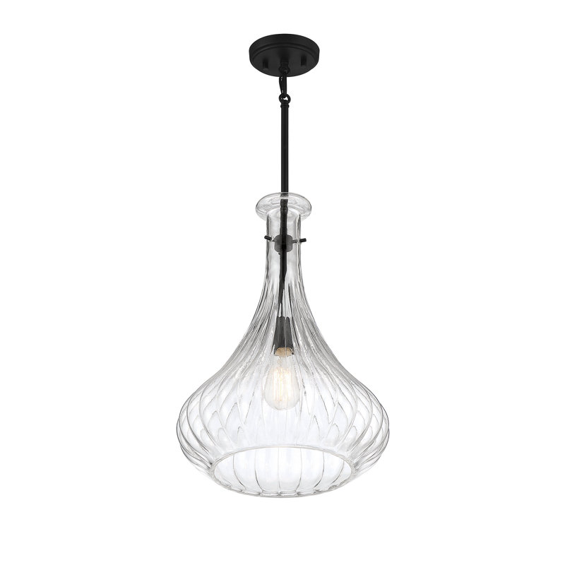 Stefanie 1 - Light Single Cone Pendant in Matte Black, Matte Black