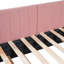 Lit de jour simple tapissier avec couchette en tissu de lin rose, lit gigogne sans sommier, lit en tissu, nécessaire