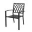 Ensemble de salle à manger empilable 5 pièces, trou pour parasol et plateau en grain de bois-2136118512