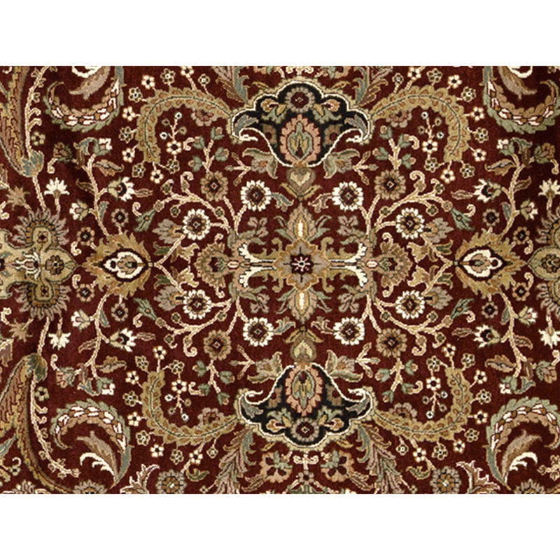 High-Quality Hand-Knotted Red And Cream Area Rug