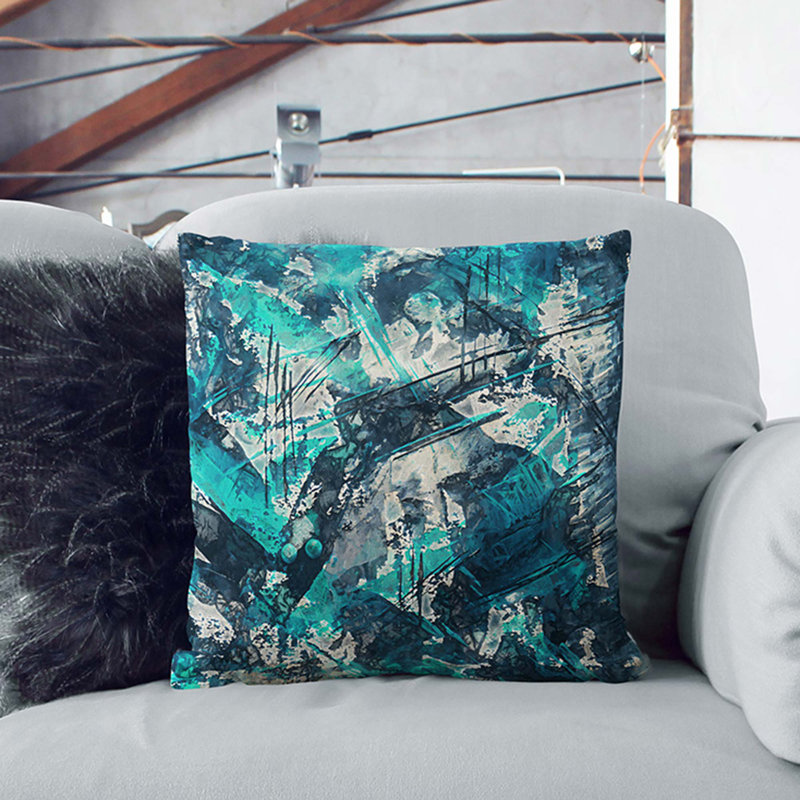 Square Throw Cushion, 40cm H x 40cm W x 15cm D, Black