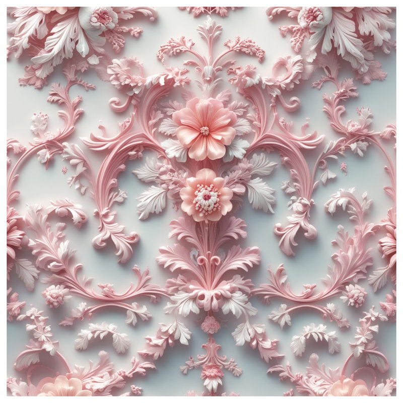 Rideaux de douche baroque rose très longs, 70in W x 72in H