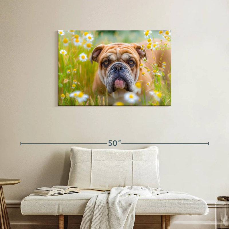 Bouledogue anglais Brampt jouant, H 24 po x l 36 po