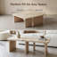 Ensemble de 2 tables basses modulables en travertin, ensemble de tables gigognes en forme de L, table d'angle séparable pour petits espaces et salon, beige crème