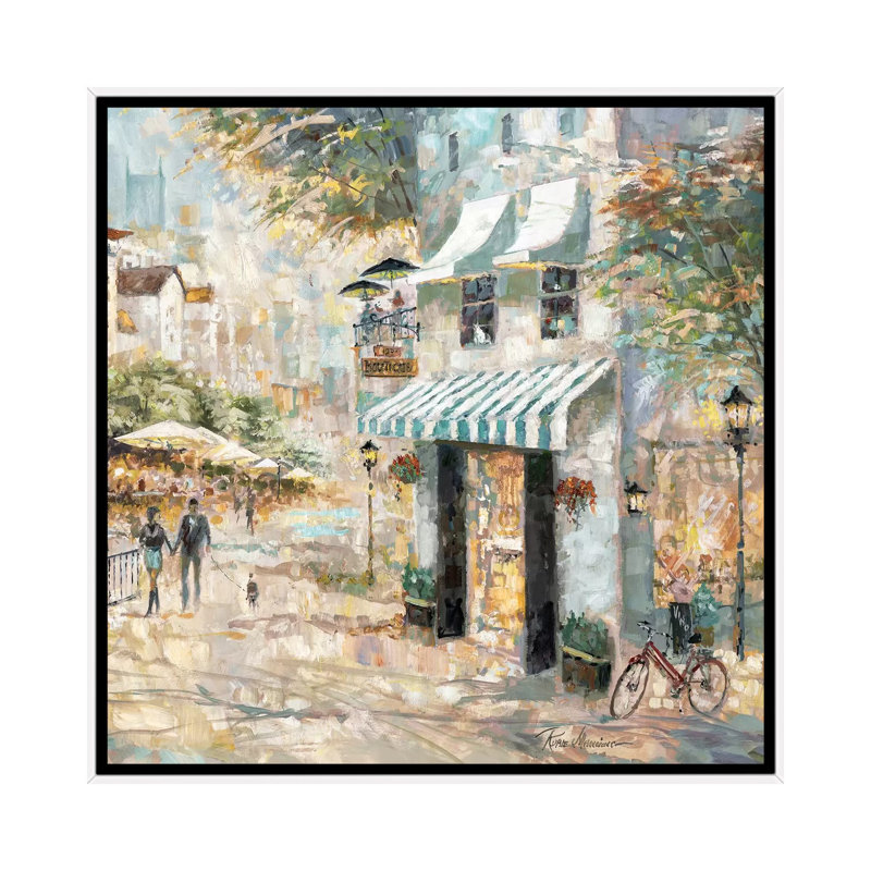 «Rooftop Café Détail II» par Ruane Manning - reproduction d'art, H 37 po x l 37 po x P 1,5 po, Toile blanche encadrée