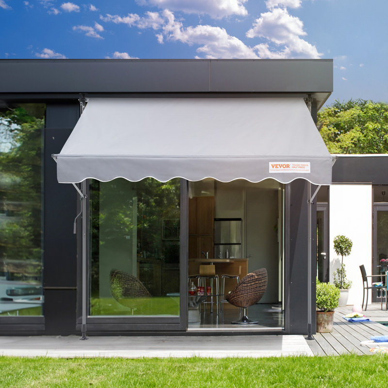 VEVOR 118 " W x 47 " D Retractable Patio Awning and Door / Window Awning, 122" H x 118" W x 47" D