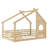 Floor Bed With Window And A Small Shelf, Solid Wood Floor Bed With House-Shaped Roof-43816928-43816931