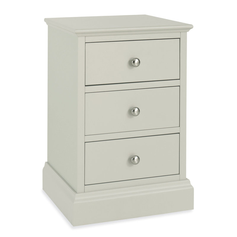Broadridge 44cm W Solid Wood Bedside Table, Soft Grey