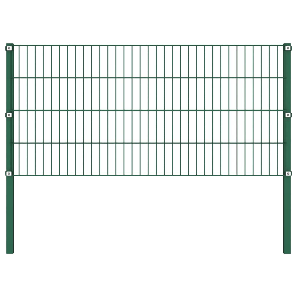Aairah 80cm H x 350cm W Green Metal Fence Panels