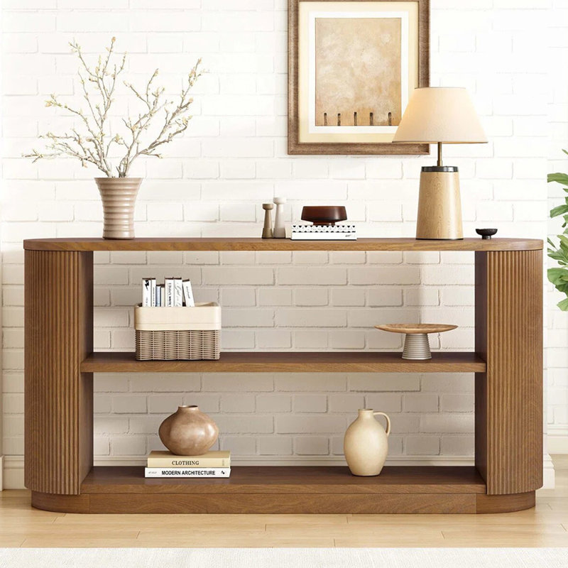 Console américaine simple, H 29,9 po x l 47,2 po x P 14,2 po, Brun