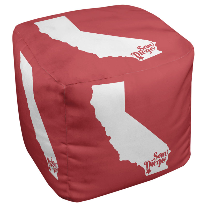 Repose-pieds cube san diego californie, Rouge