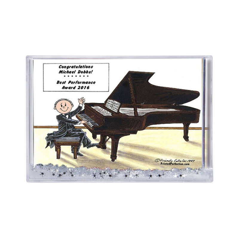 Joueur de piano personnalisé - cadre de boule à neige mâle 6 po x 4 po, Oui