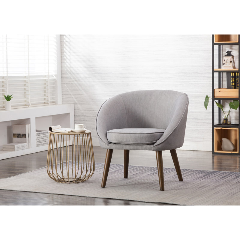 Upholstered Barrel Chair, Grey