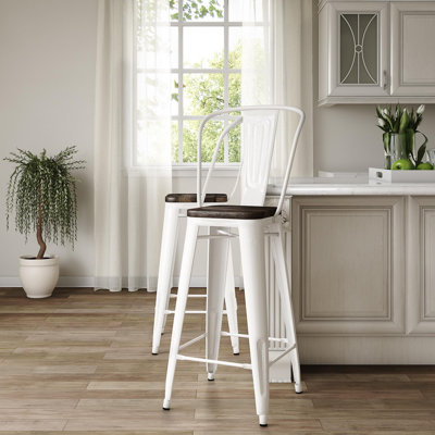 Oralie Counter Stool with Metal Frame