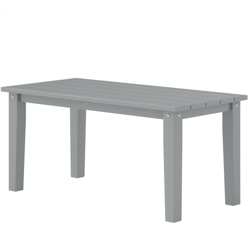 All-Weather Slatted Outdoor Coffee Table, Gray