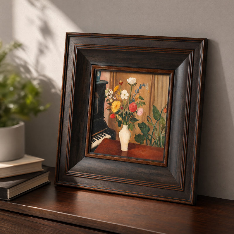 Art floral rétro encadré, bouquet de fleurs
