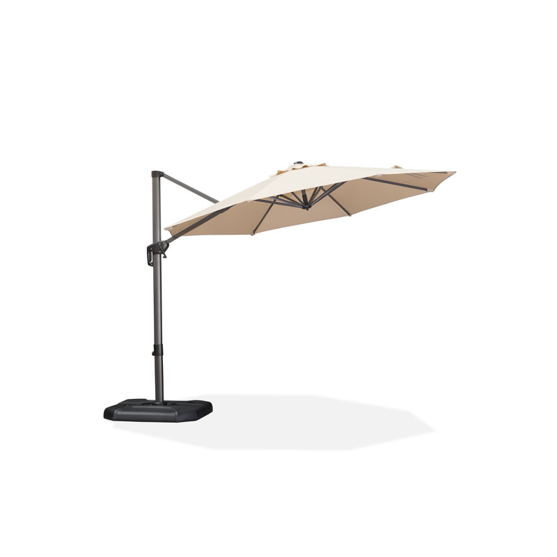 Sturdy Cantilever Parasol, Beige, 274cm H x 305cm W x 305cm D