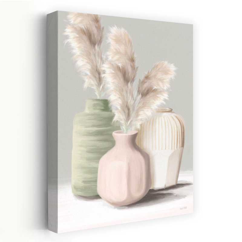 Boho Pampas - vases campagnards contemporains de style pampa dans des tons pastel, H 24 po x l 16 po