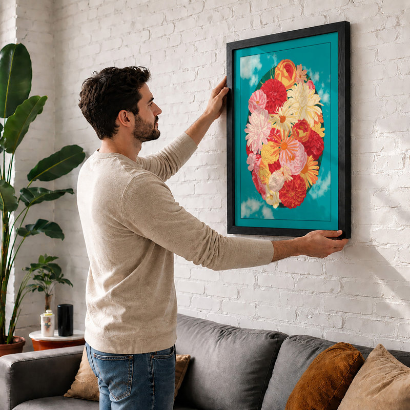 Springtime Bouquet Botanical - Framed Print, Oak, A3 - 42.0 x 29.7 cm
