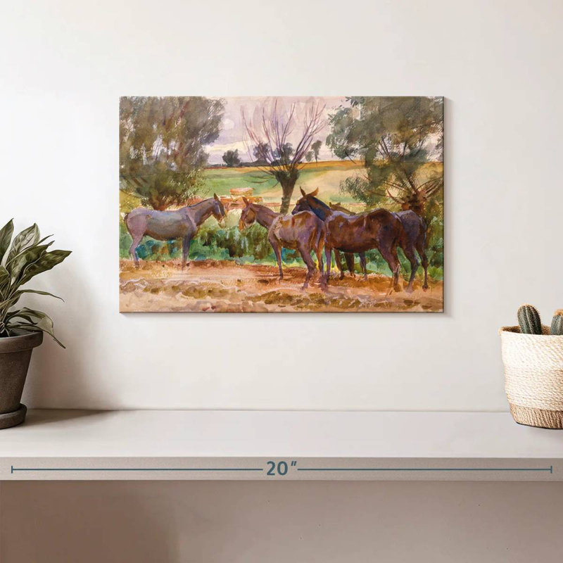 Brampt Mules 1918, 8" H x 12" W